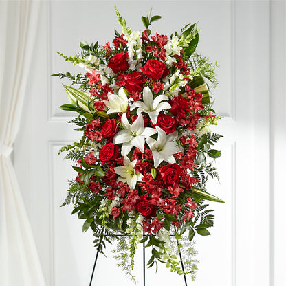 Everlasting Memory Standing Spray –  White Lilies N Paradise, Kokomo IN