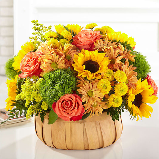 Harvest Sunflower Basket –  White Lilies N Paradise, Kokomo IN