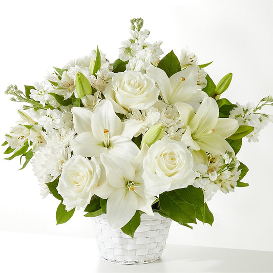 Peaceful Reflections Arrangement –  White Lilies N Paradise, Kokomo IN