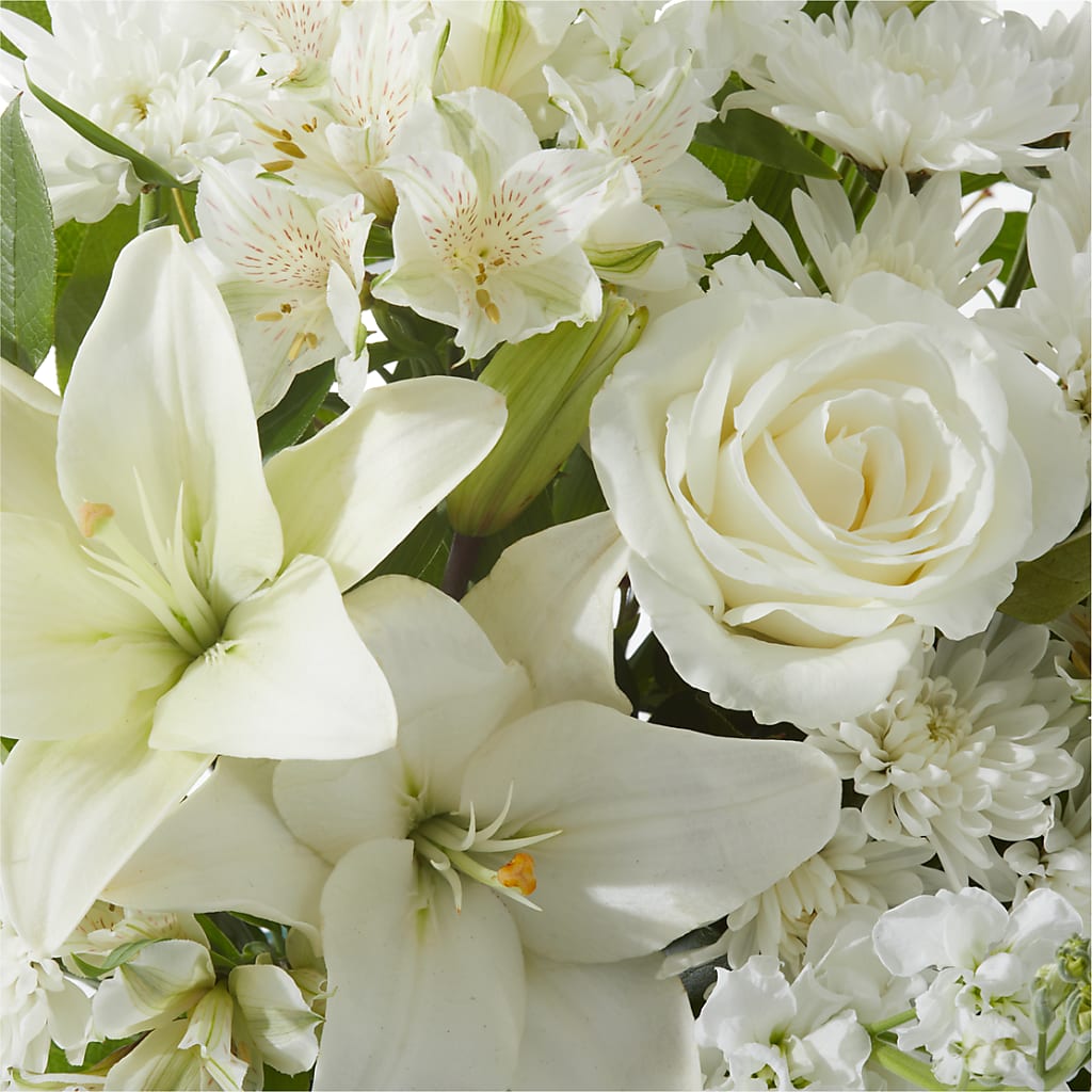 Peaceful Reflections Arrangement –  White Lilies N Paradise, Kokomo IN