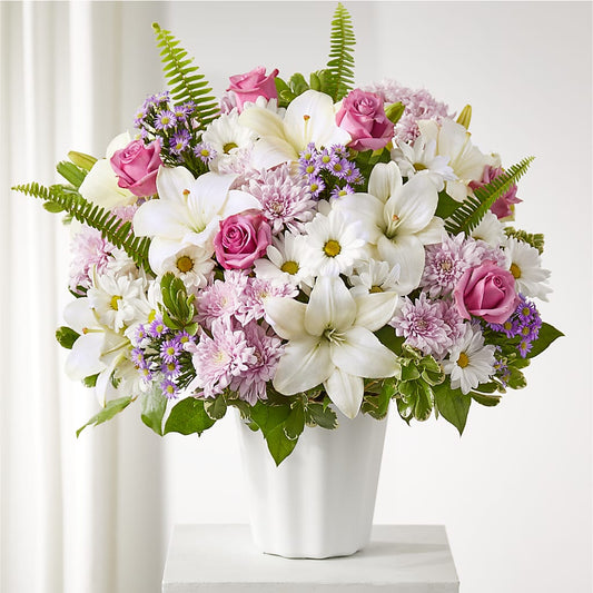 Warmest Thoughts Tabletop Basket –  White Lilies N Paradise, Kokomo IN