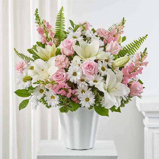 Soft Touch Tabletop Basket –  White Lilies N Paradise, Kokomo IN
