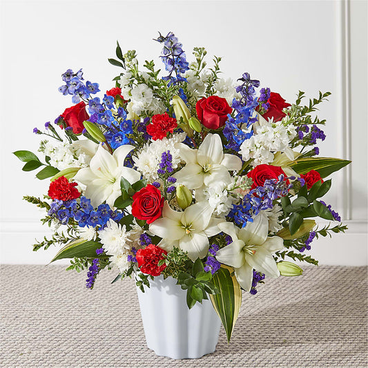 Consoled Floor Basket –  White Lilies N Paradise, Kokomo IN