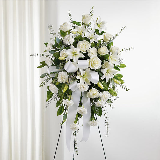 With Care Standing Spray –  White Lilies N Paradise, Kokomo IN