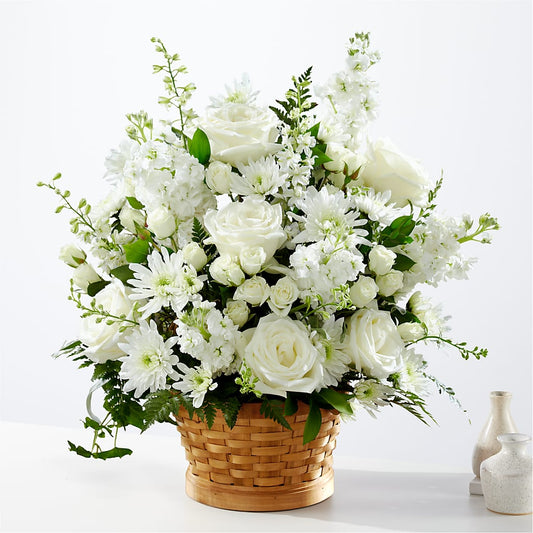 Heartfelt Condolences Arrangement –  White Lilies N Paradise, Kokomo IN