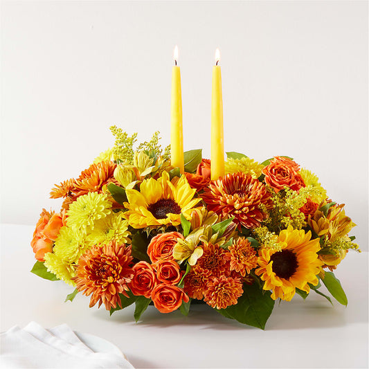 Autumn Harmony Centerpiece –  White Lilies N Paradise, Kokomo IN