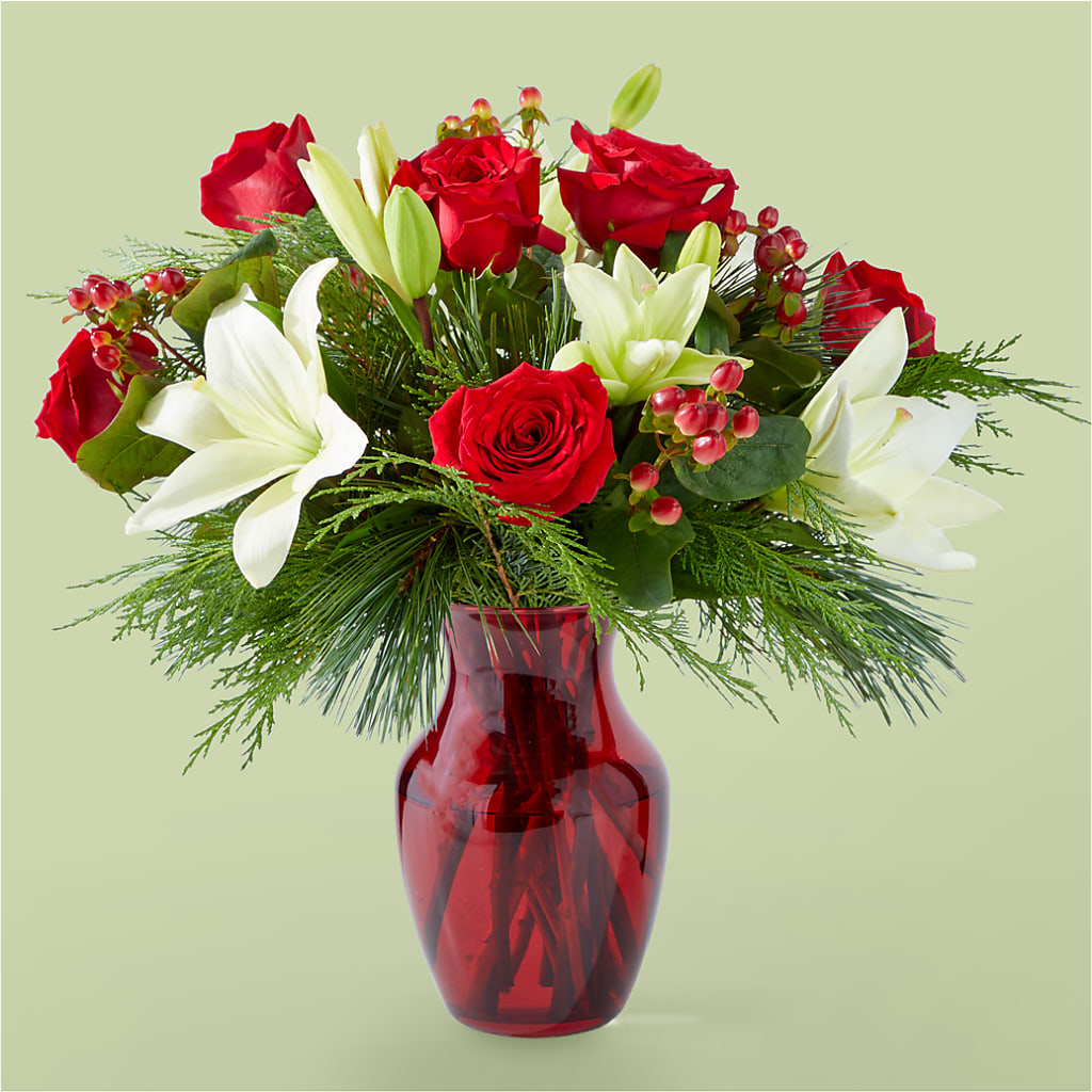 Evergreen Delight Bouquet –  White Lilies N Paradise, Kokomo IN