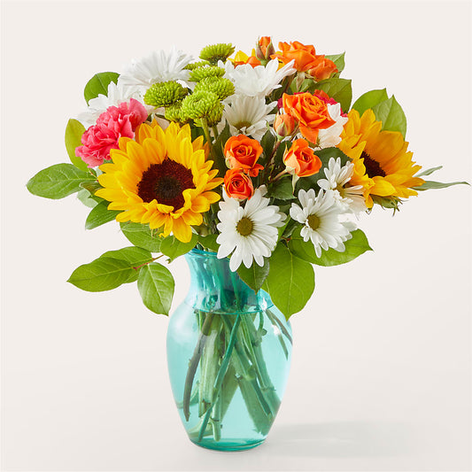 Sun-drenched Blooms Bouquet –  White Lilies N Paradise, Kokomo IN