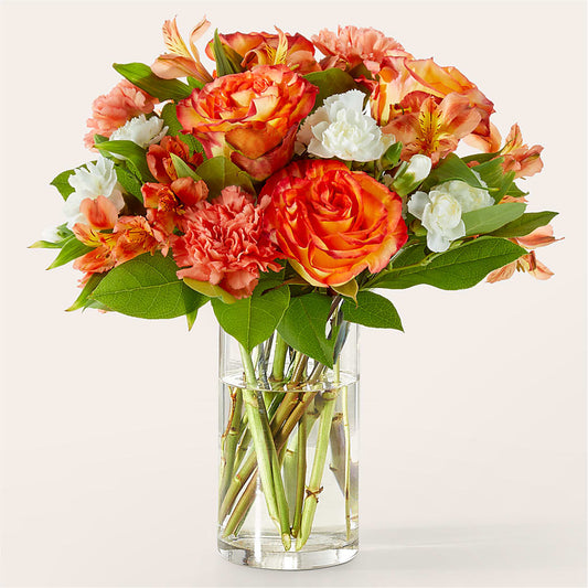 Apricot Glow Bouquet –  White Lilies N Paradise, Kokomo IN