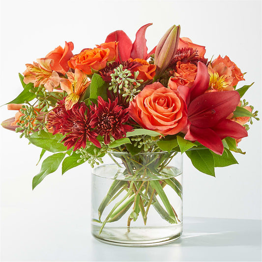 Crimson Leaves Bouquet –  White Lilies N Paradise, Kokomo IN