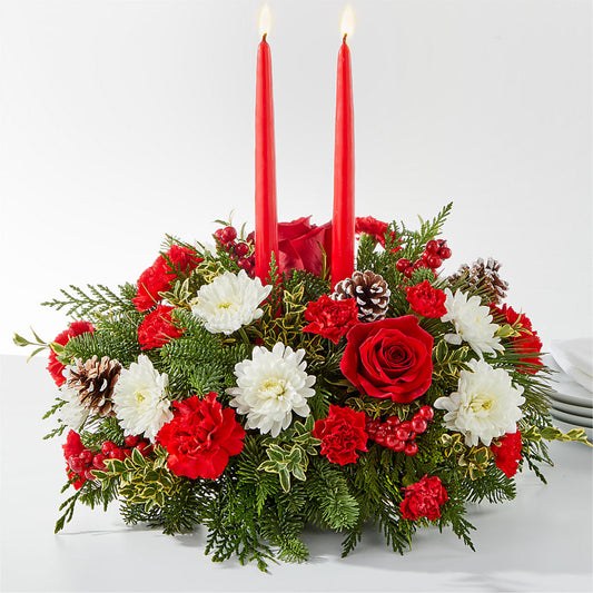 Holiday Soiree Centerpiece –  White Lilies N Paradise, Kokomo IN