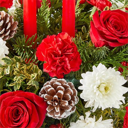 Holiday Soiree Centerpiece –  White Lilies N Paradise, Kokomo IN