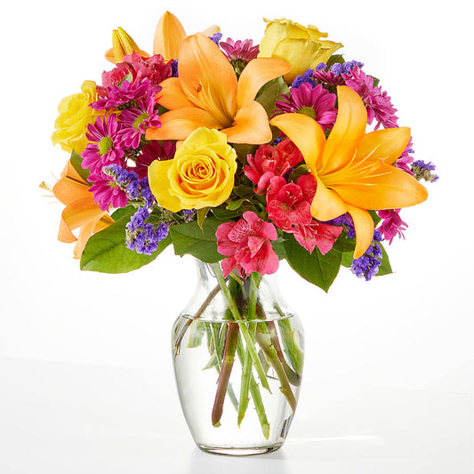 Colorful Visions Bouquet –  White Lilies N Paradise, Kokomo IN