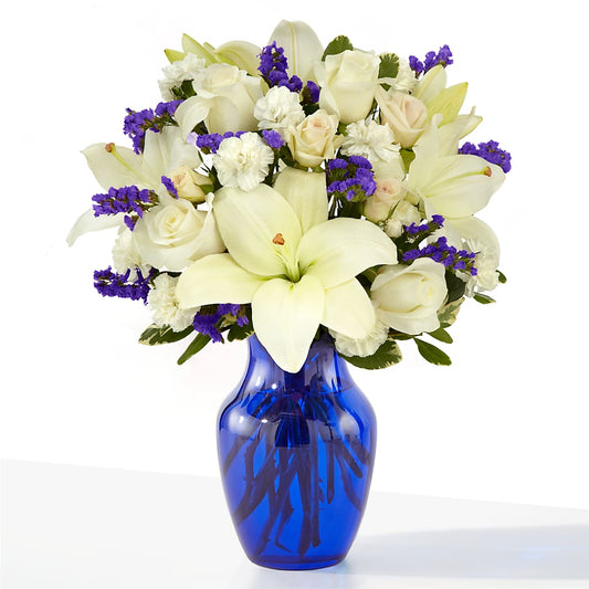 Sapphire Rush Bouquet –  White Lilies N Paradise, Kokomo IN