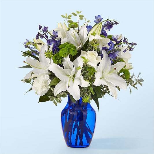 Santorini Bouquet –  White Lilies N Paradise, Kokomo IN