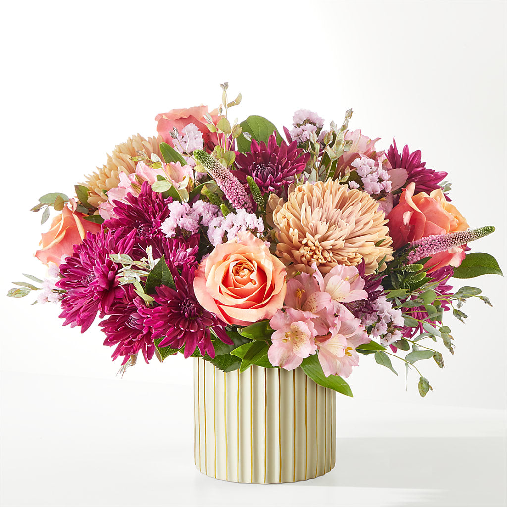 Berry Cobbler Bouquet with Ivory Vase –  White Lilies N Paradise, Kokomo IN