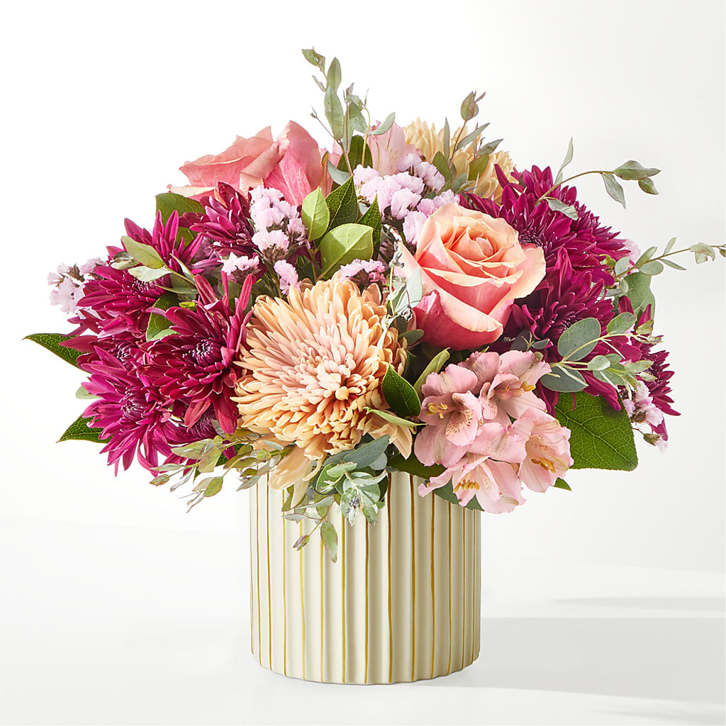 Berry Cobbler Bouquet with Ivory Vase –  White Lilies N Paradise, Kokomo IN