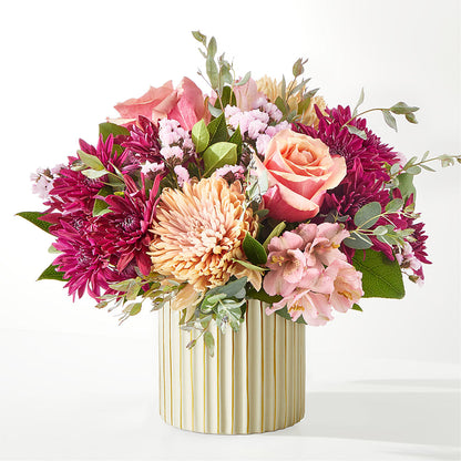 Berry Cobbler Bouquet with Ivory Vase –  White Lilies N Paradise, Kokomo IN