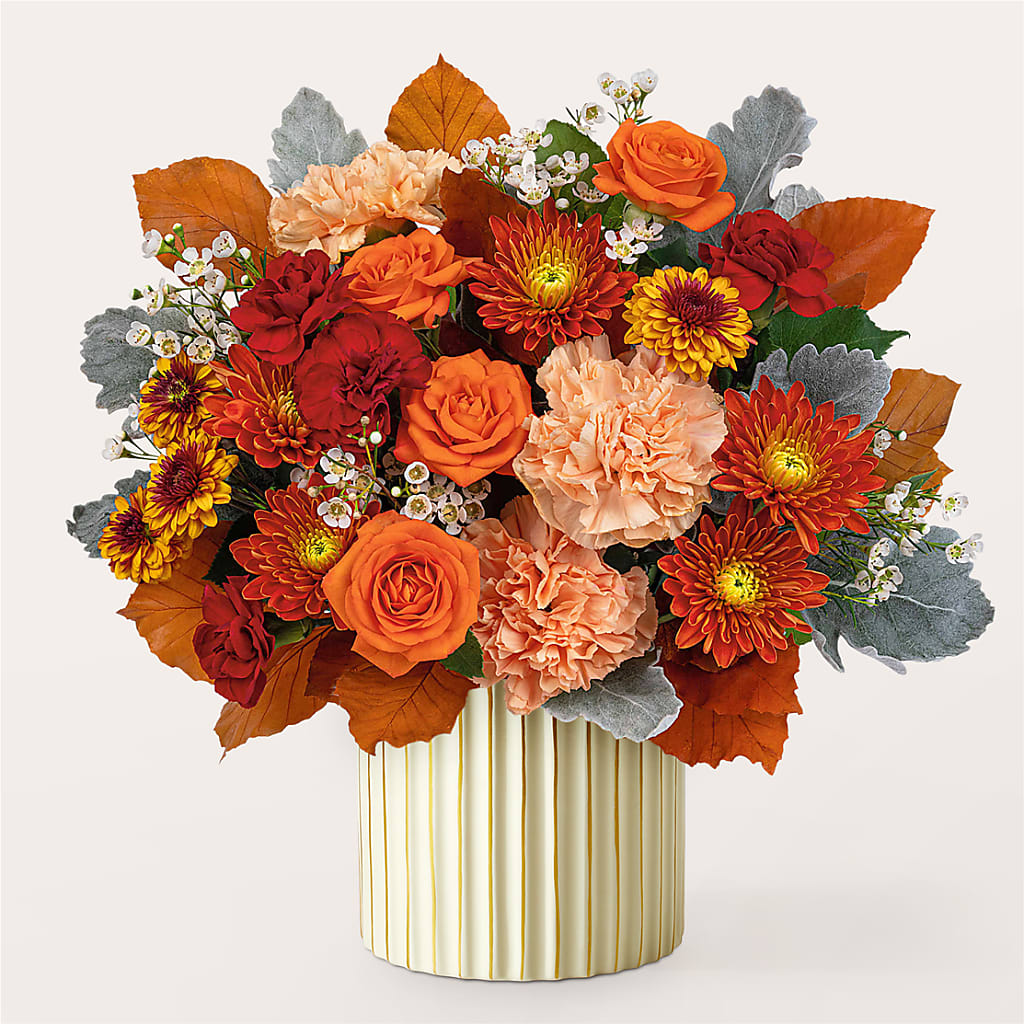 Merlot Bouquet with Ivory Vase –  White Lilies N Paradise, Kokomo IN