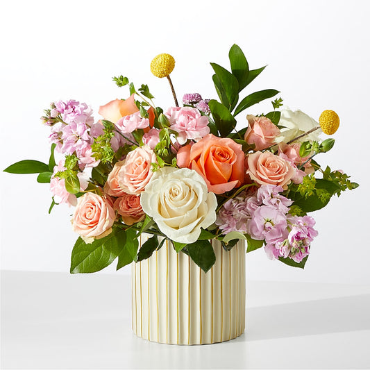 French Market Bouquet with Ivory Vase –  White Lilies N Paradise, Kokomo IN