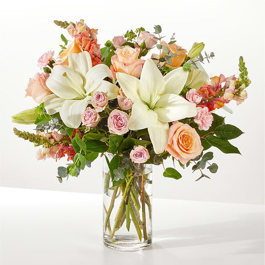 Grapefruit Splash Bouquet –  White Lilies N Paradise, Kokomo IN