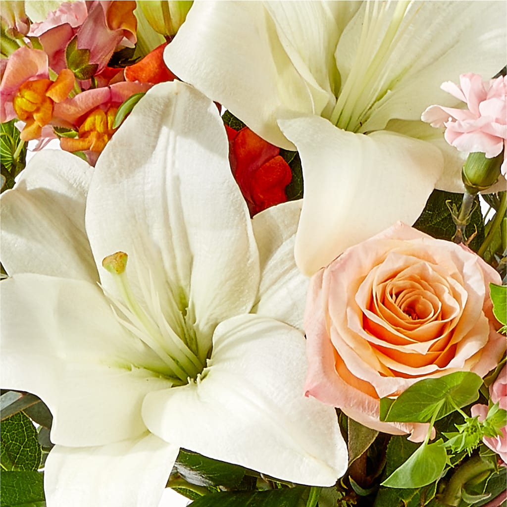 Grapefruit Splash Bouquet –  White Lilies N Paradise, Kokomo IN