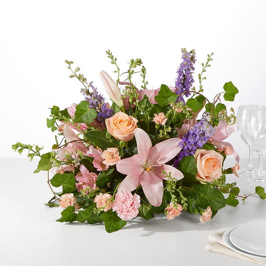 Blossom Time Centerpiece –  White Lilies N Paradise, Kokomo IN