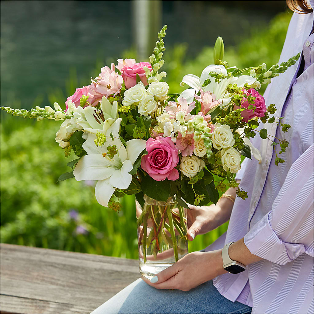 Fondly Bouquet –  White Lilies N Paradise, Kokomo IN