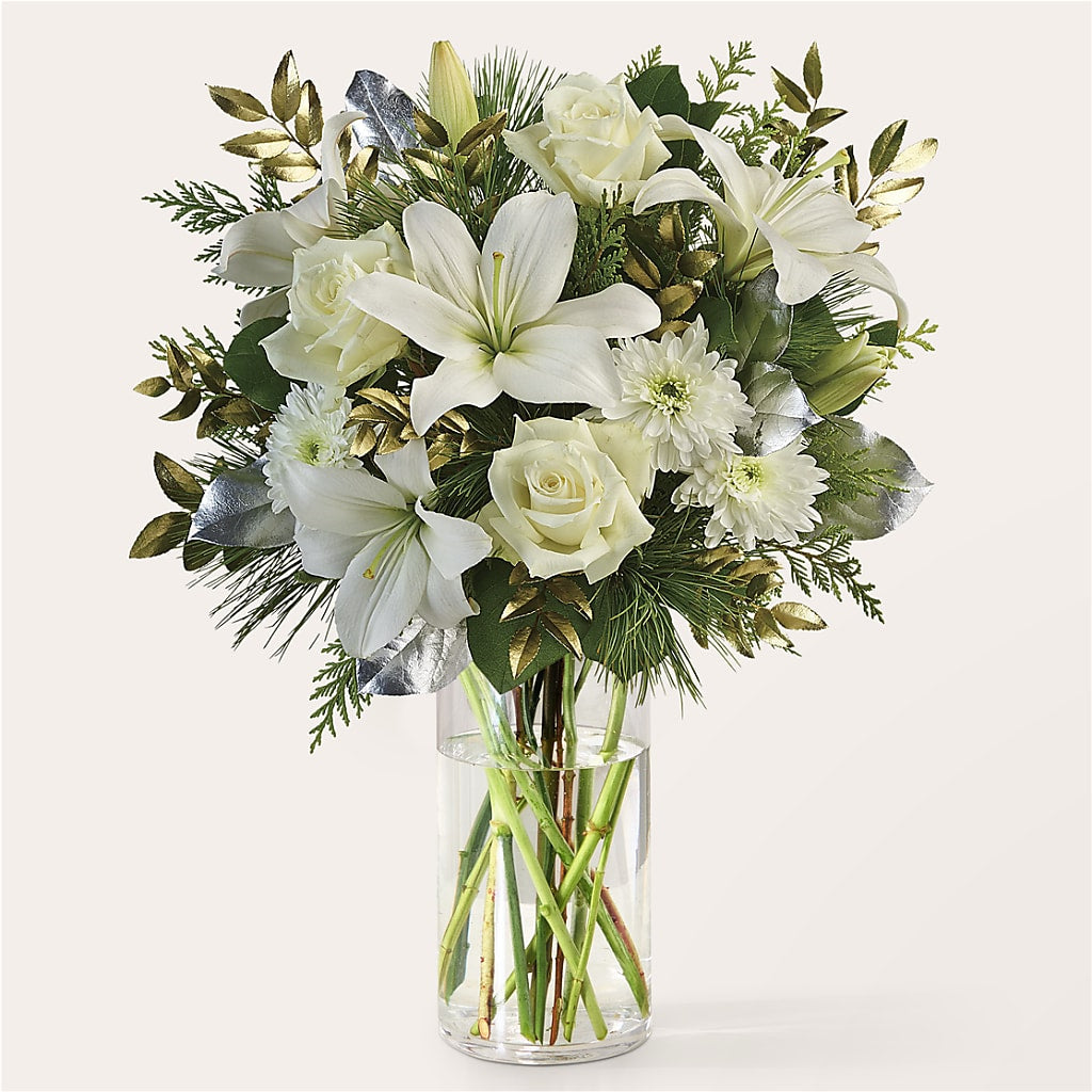 Wintry Mix Bouquet –  White Lilies N Paradise, Kokomo IN